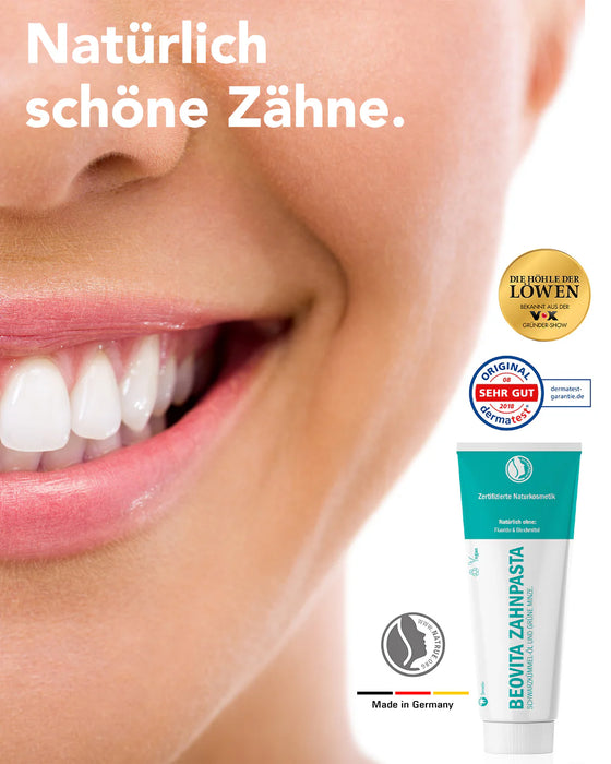 Fluoride-free toothpaste with black cumin oil, naturally based, for healthy teeth and gums.