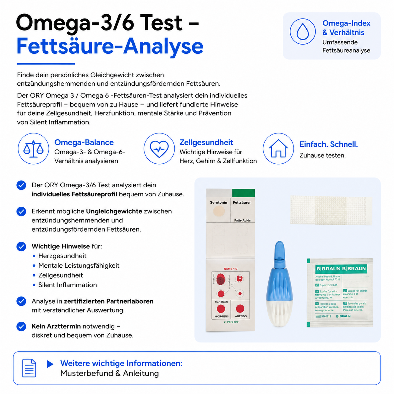 Omega-3/6 Test -Fettsäure-Analyse