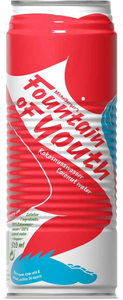 Natürliches Kokoswasser - Fountain of Youth Dose, 520 ml, frisch und natürlich ohne Zucker.