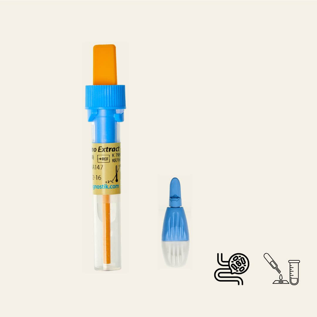 Histamin- und DAO-Analyse: Stuhlprobenröhrchen mit Extraktionspuffer aus dem Probenset