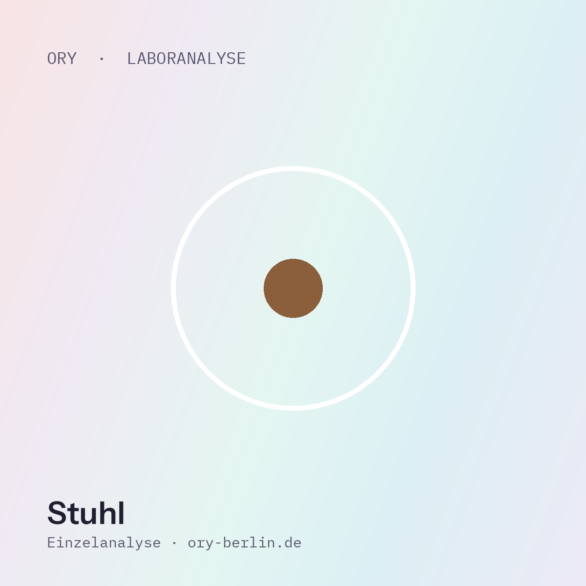 Würmer-Test aus dem Stuhl: Stuhlprobe für eine ORY-Analyse
